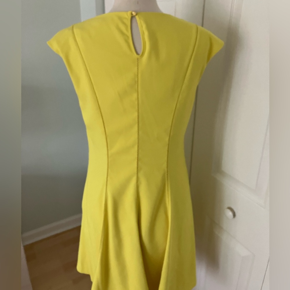 TED BAKER London Yellow Fit & Flare Sleeveless Dress Size 4/US 10 - Picture 2 of 5